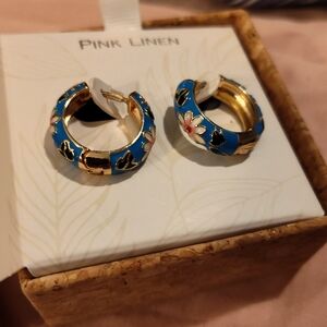 NWT!! Pink Linen Earrings